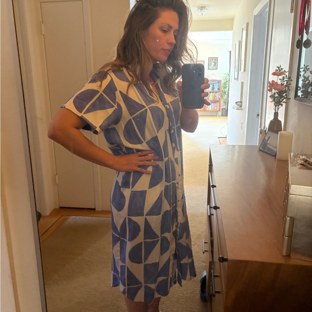 Blue Geometric Duster - Picture 3 of 11
